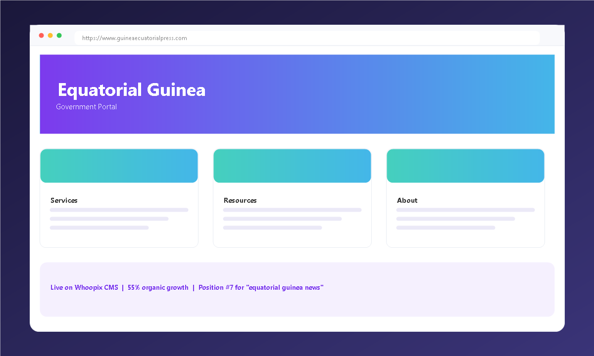 Government Digital Portal website showcase on Whoopix CMS