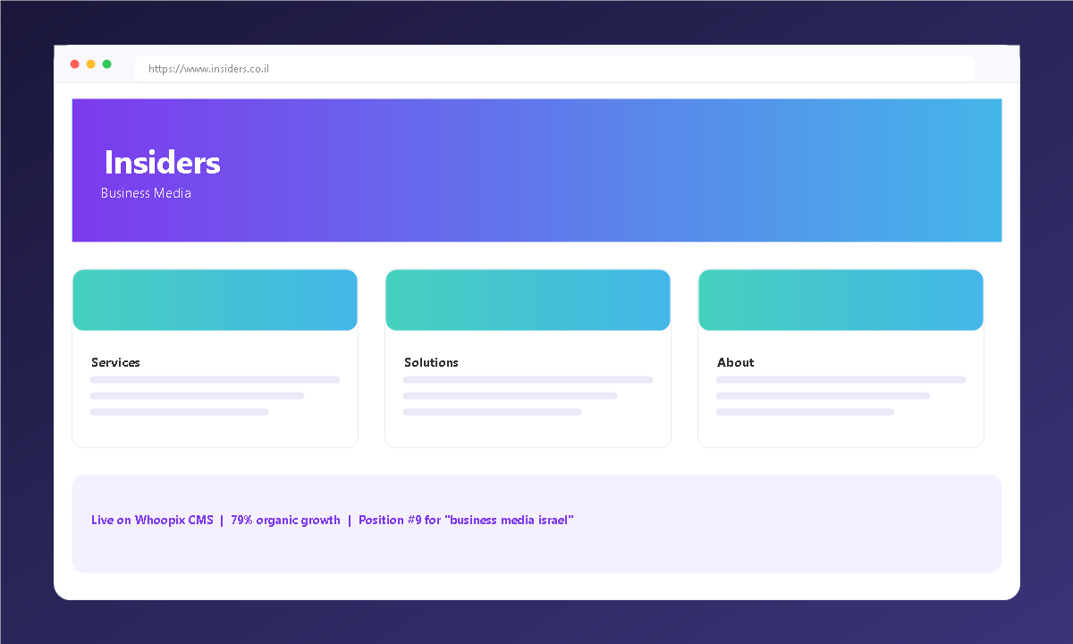 Media & Content Platform website showcase on Whoopix CMS