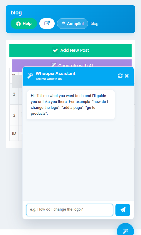Whoopix mobile blog editor
