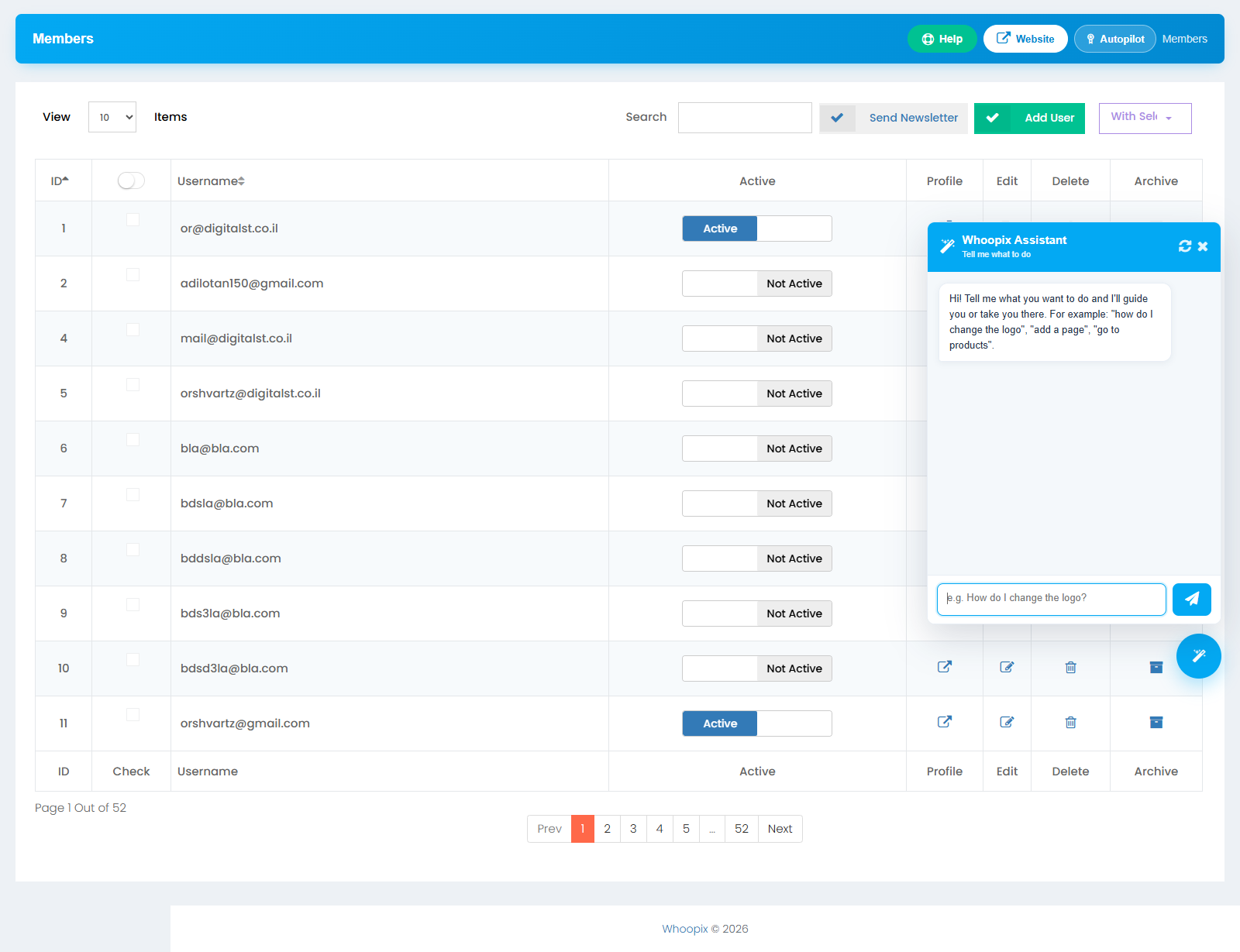 Whoopix Members module